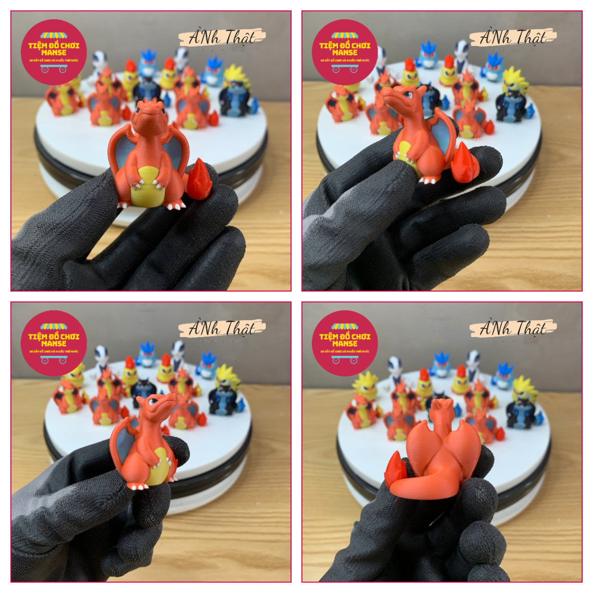 [ Thiết Kế Độc Quyền ] Mô hình Các Pokemon Mega Charizard, Charmander, Charmeleon, Tyranitar, Dragonite - Không Đụng Hàng