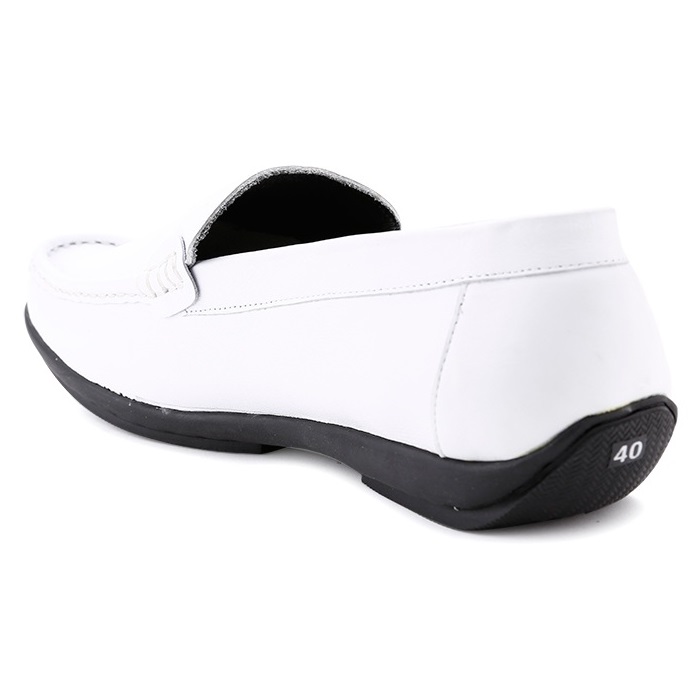 Giày mọi nam da bò màu trắng HK7117