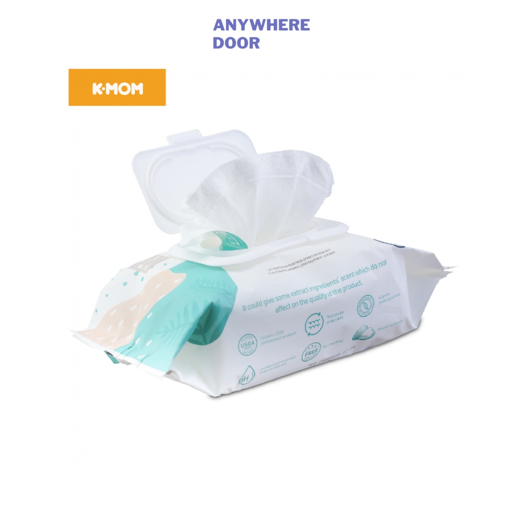 Khăn ướt Kmom VÂN NỔI, CÓ NẮP Hàn Quốc cao cấp cho bé (100c)