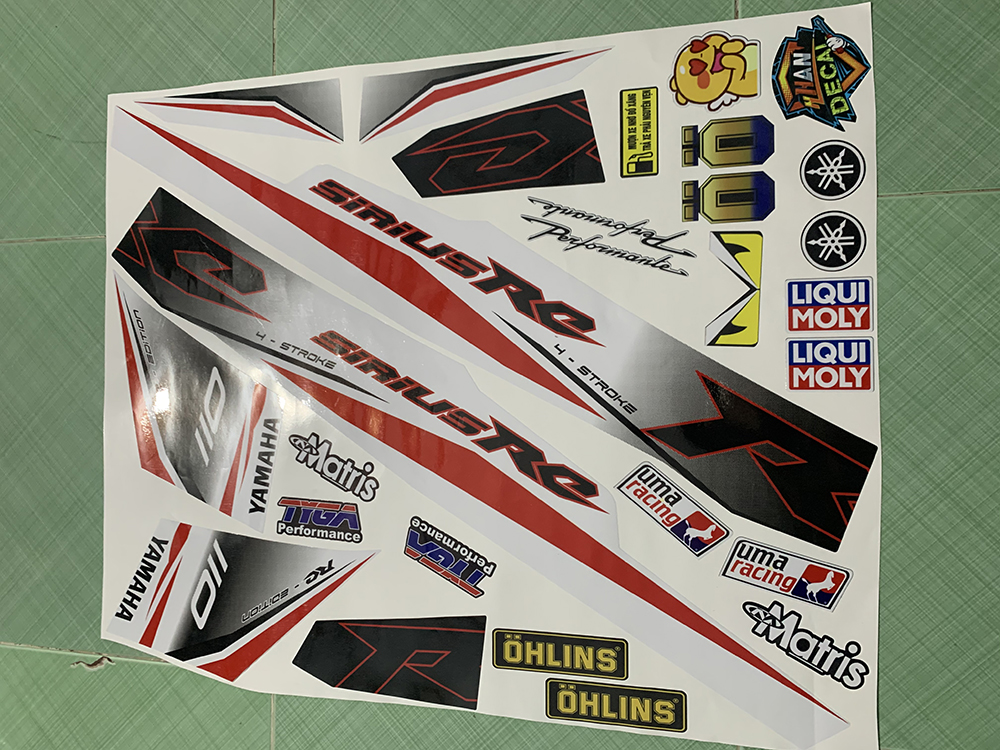 Tem sirius 110 trắng đỏ đen RC 2019