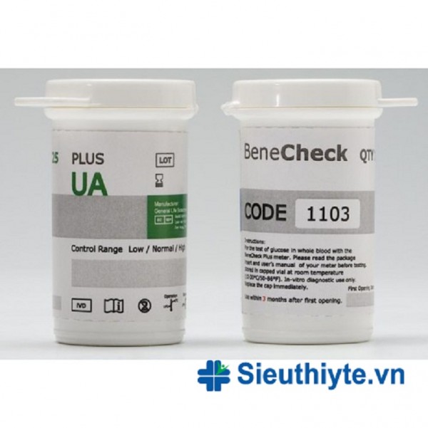 Hộp 25 Que Thử Acid Uric (Gout/Gút) Cho Máy Đo Benecheck 3in1 - Hàng Chính Hãng tại Siêu Thị Y Tế