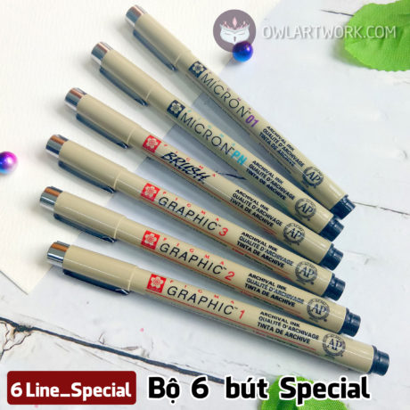 Bộ 6 Bút Vẽ Đi Nét Minh Họa (Special) Sakura Micron