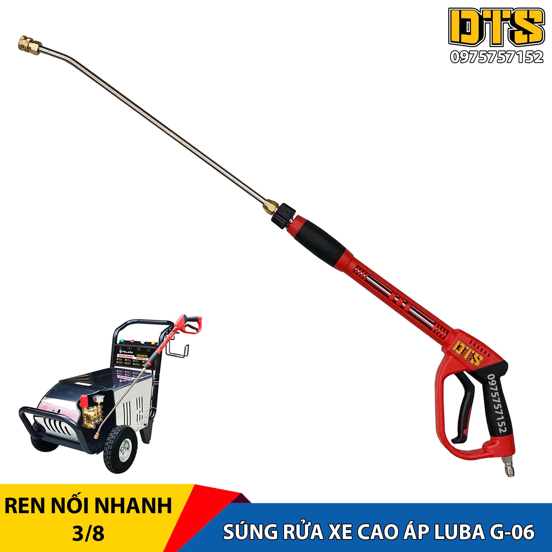 Súng rửa xe cao áp Luba G-06 cho máy xịt rửa, rửa xe công nghiệp, áp lực 5000PSI, ống inox cao cấp, (Dài 110cm)