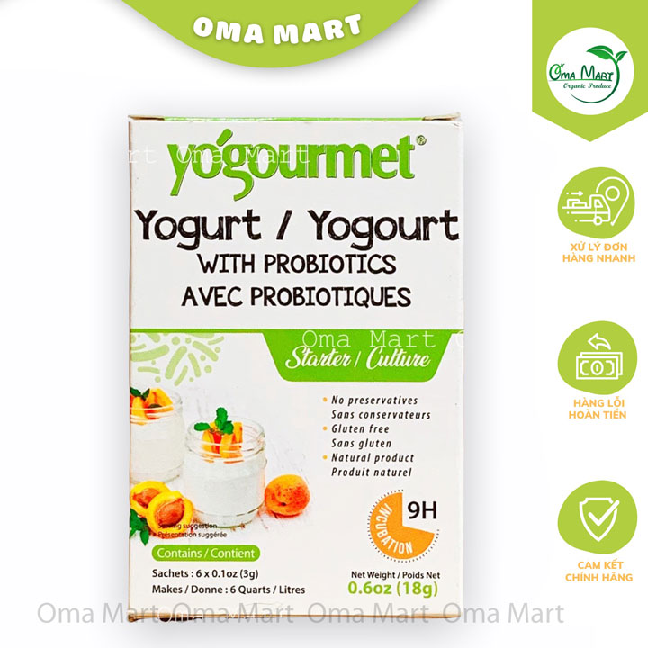 Yogourmet  Men Làm Sữa Chua Lợi Khuẩn Probiotic Yogurt 6 gói