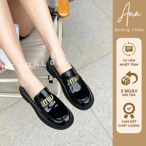 Giày tây nữ moca Miuu miu, giầy đốc (hàng Qc cao cấp fullbox kèm video va ảnh thật)