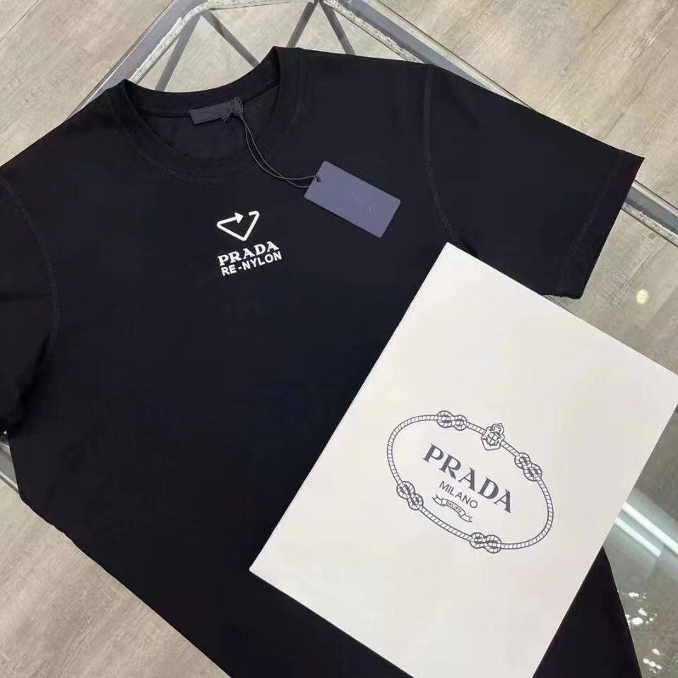 Prada Áo Thun Nam Và Nữ Dáng Rộng Vải Cotton Mới Tay Ngắn Phong Cách Châu  Âu Áo Tay Lỡ 