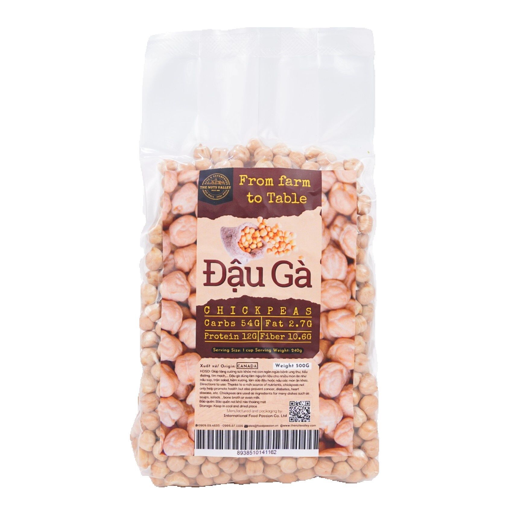 Đậu Gà Tươi Nguyên Chất - Hạt Dinh Dưỡng, Nấu Ăn, Hầm Súp, Làm Salad, Làm Bánh - CHICKPEA The Nuts Valley