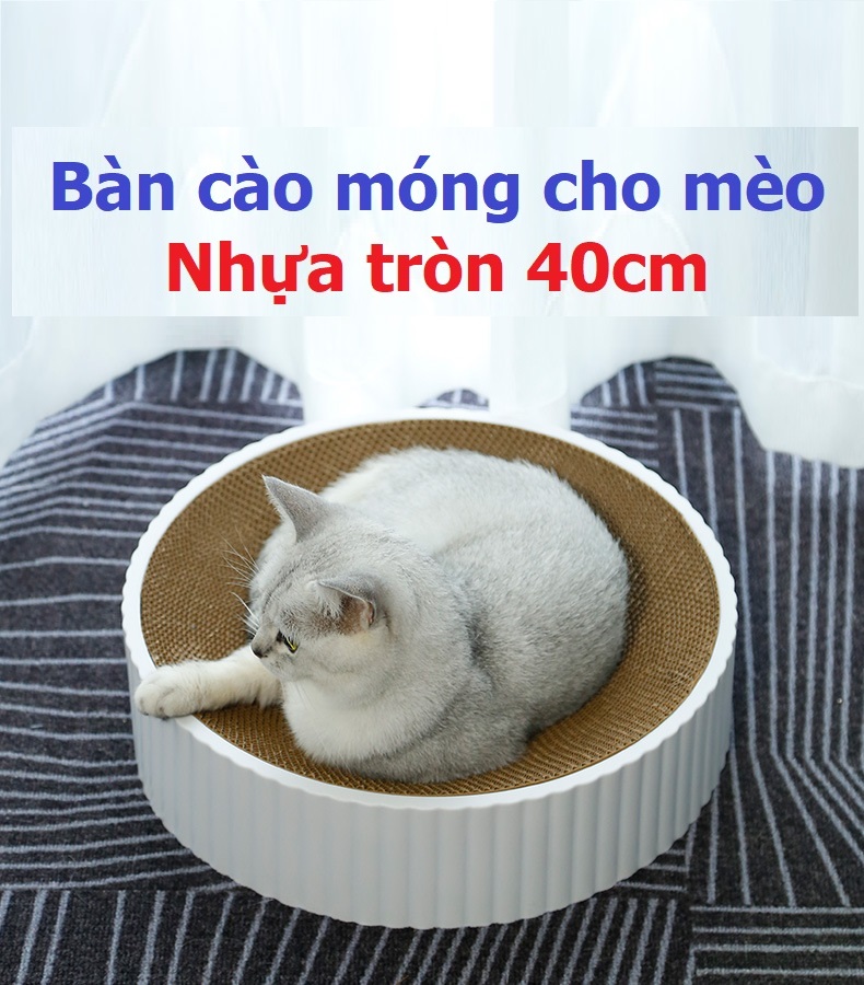 Bàn cào móng cho mèo (nhựa tròn 40cm)