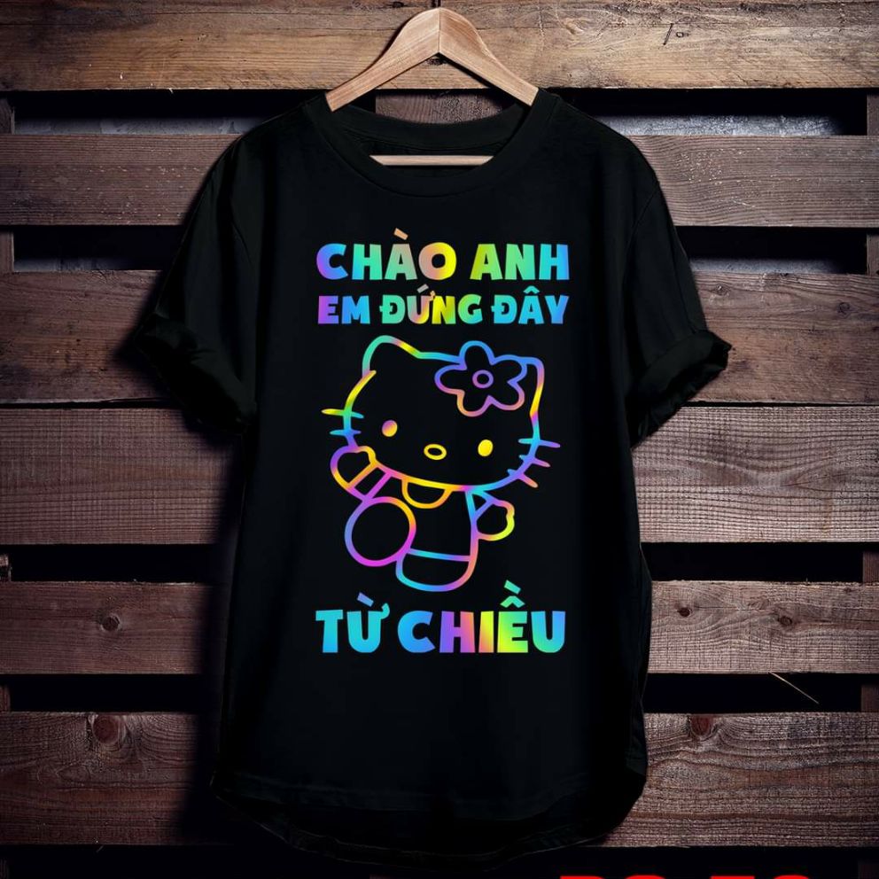Áo thun TAY NGẮN phản quang 7 màu chào anh em đứng đây từ chiều