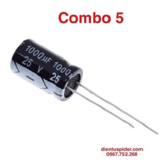 Combo 5 Tụ hóa 1000uF 25V