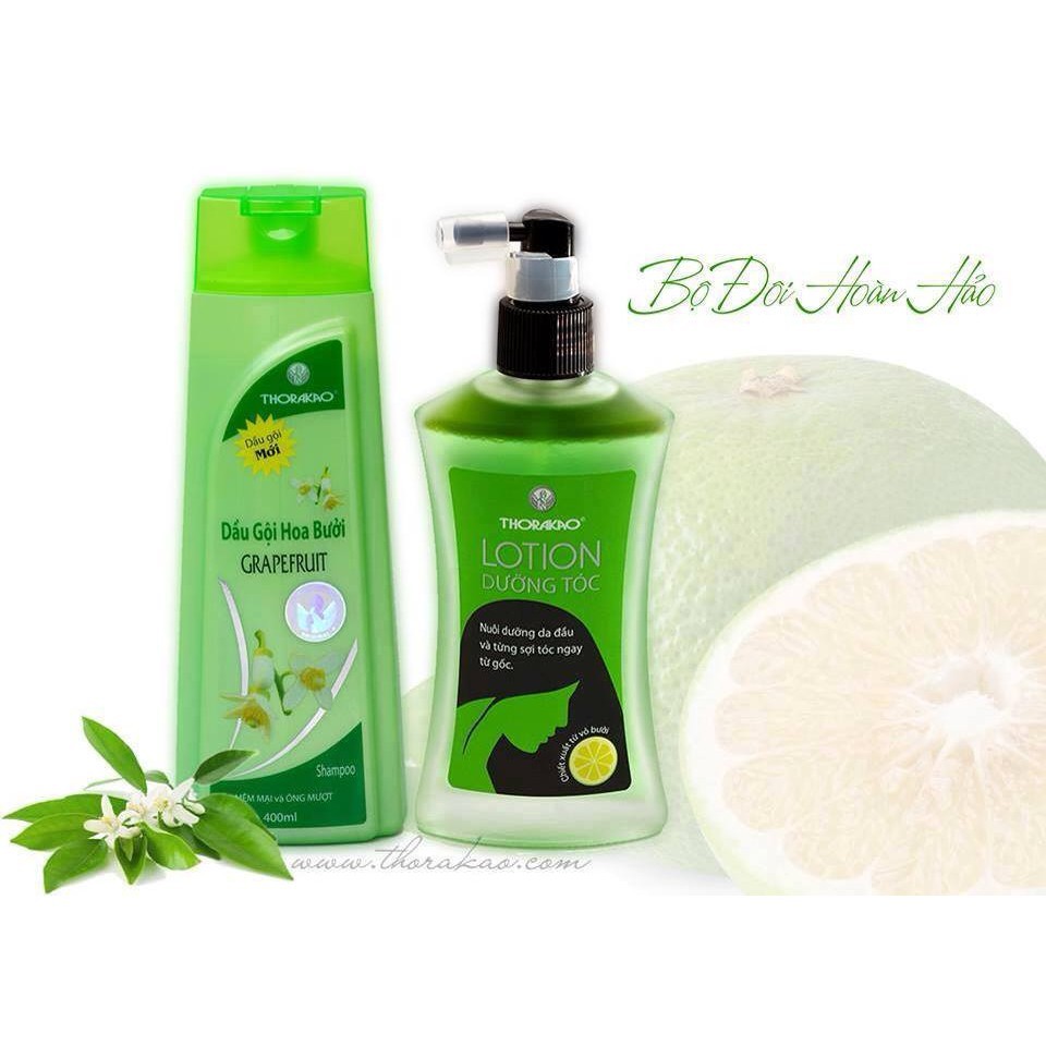 Combo Dầu Gội Và Lotion Dưỡng Tóc Ngăn Rụng Tinh Dầu Bưởi Thorakao