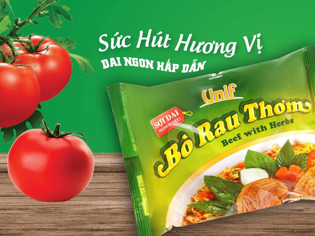 Mì Unif bò rau thơm gói 72g