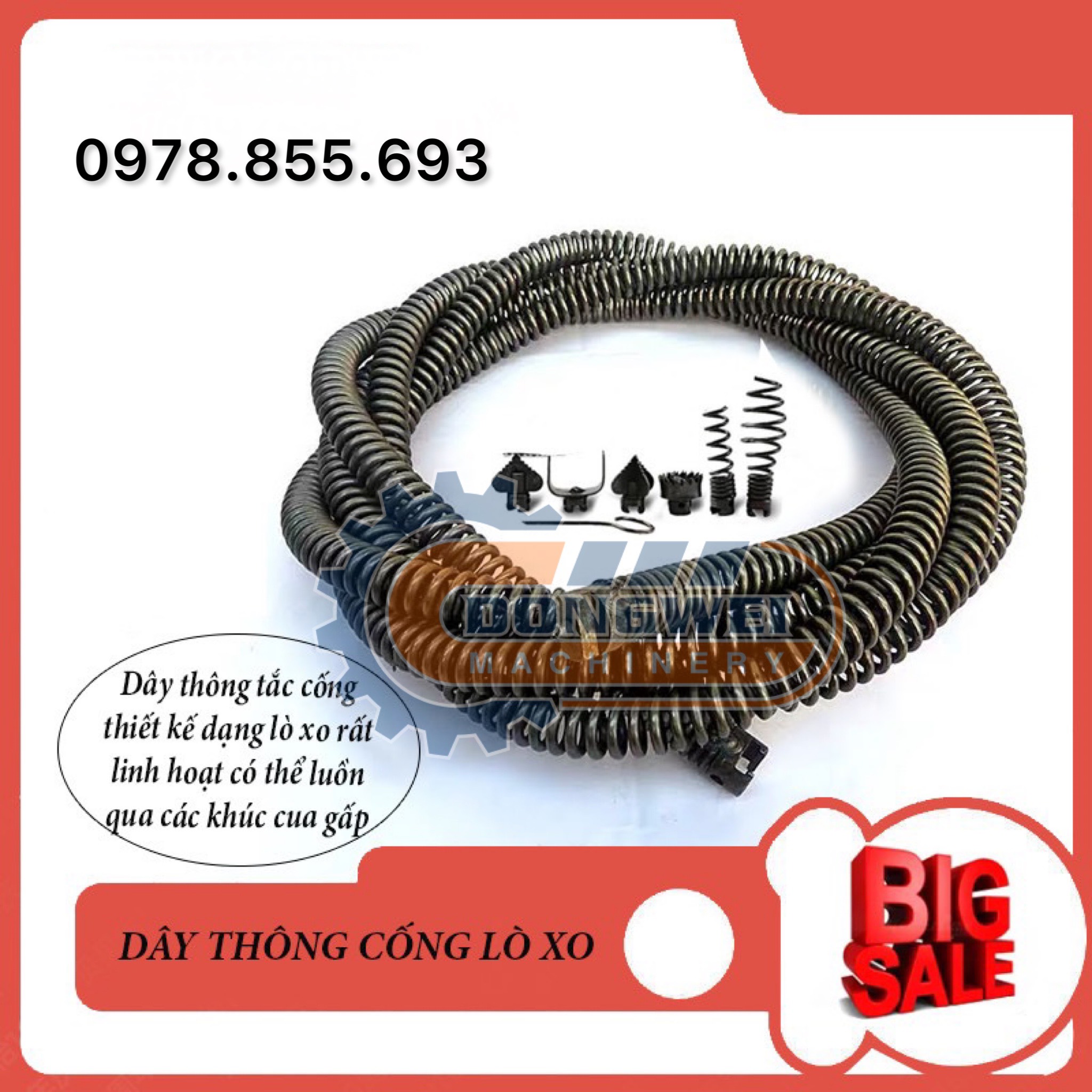 Dây thông tắc cống dùng máy khoan dài 6m