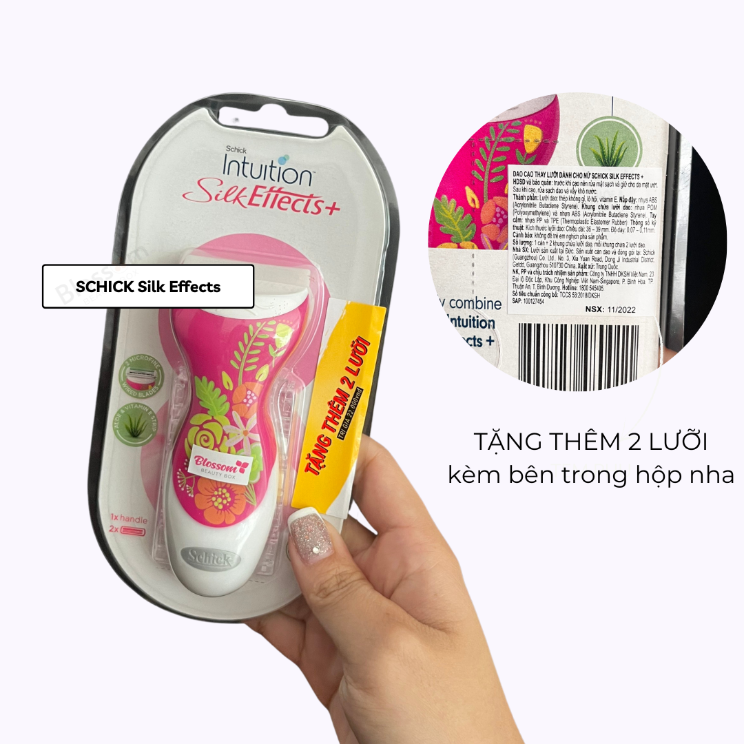 Dao Cạo Thay Lưỡi Dành Cho Nữ SCHICK Silk Effects 2S (Vỉ 1 Cán Và 2 Lưỡi)