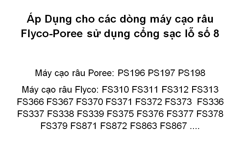 Dây sạc cáp sạc dành cho máy cạo râu Flyco Poree