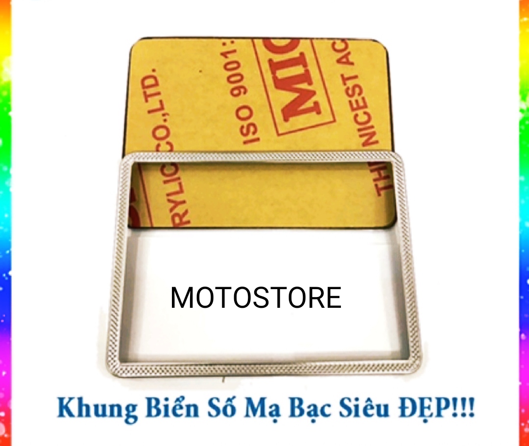 Bộ Ốp khung biển số xe máy inox (giá cả bộ) [Biển thường]