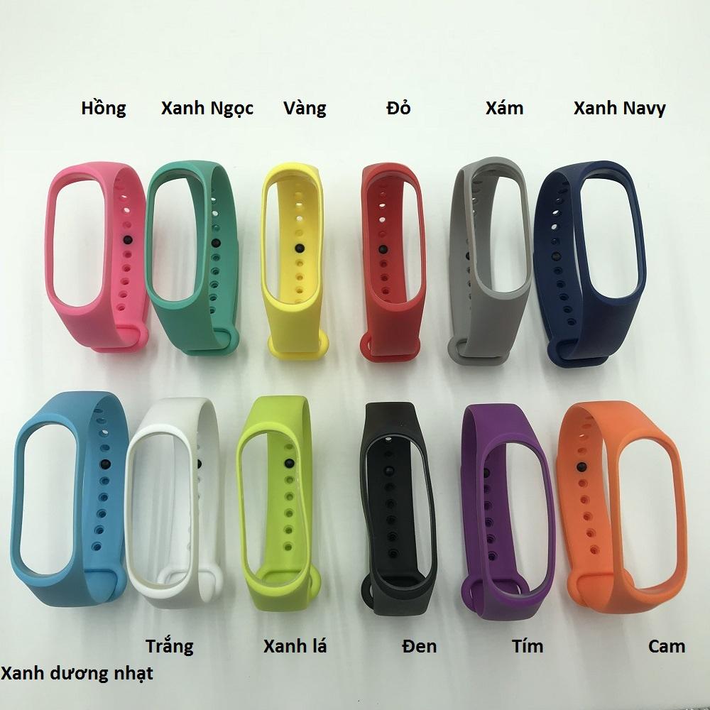 Dây đeo thay thế silicon cho Xiaomi Miband 3 Miband3 nhiều màu để lựa chọn