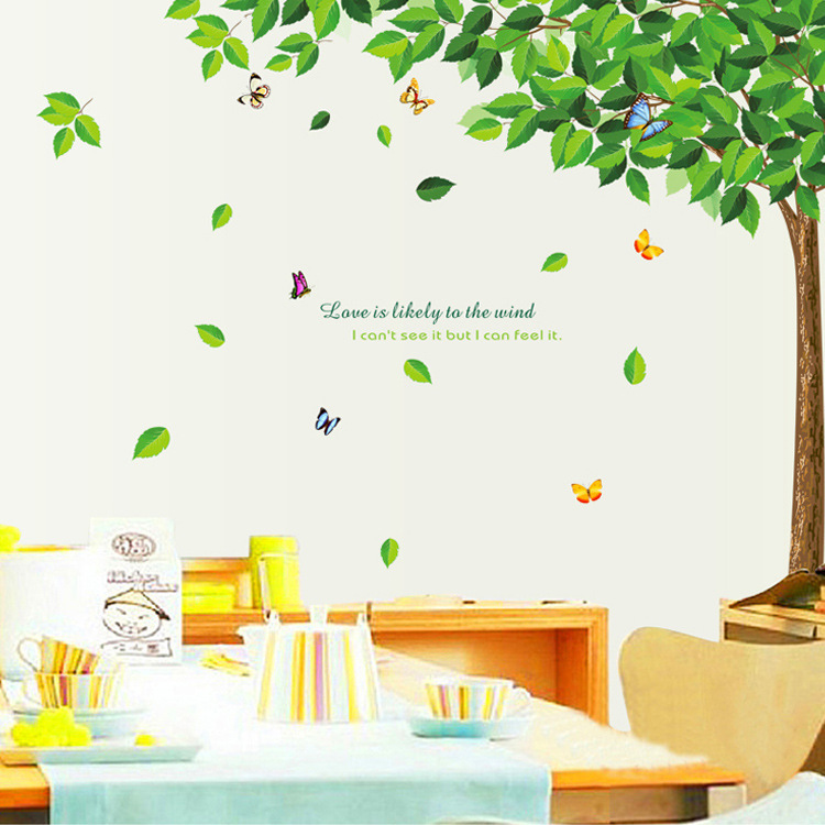 Decal dán tường cây xanh mát Sticker Tranh Dán Tường- HPMLA6026