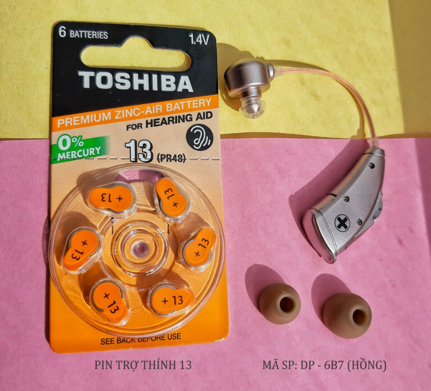 Pin trợ thính 13, 1.4V, không sạc - vành tai (PR48_NE_DP-6)