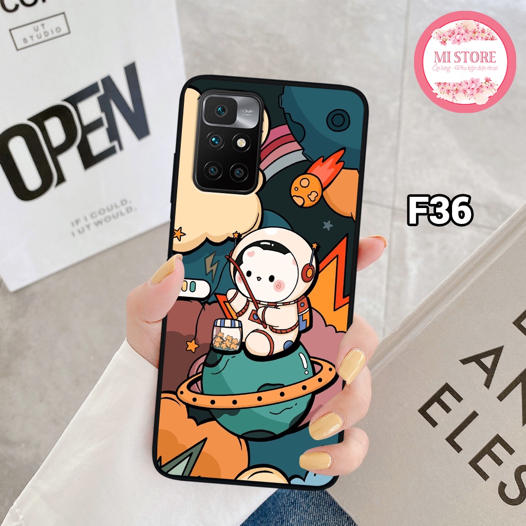 Ốp lưng điện thoại xiaomi redmi 10 - ốp lưng xiaomi in hình gấu xinh, gấu vũ trụ space
