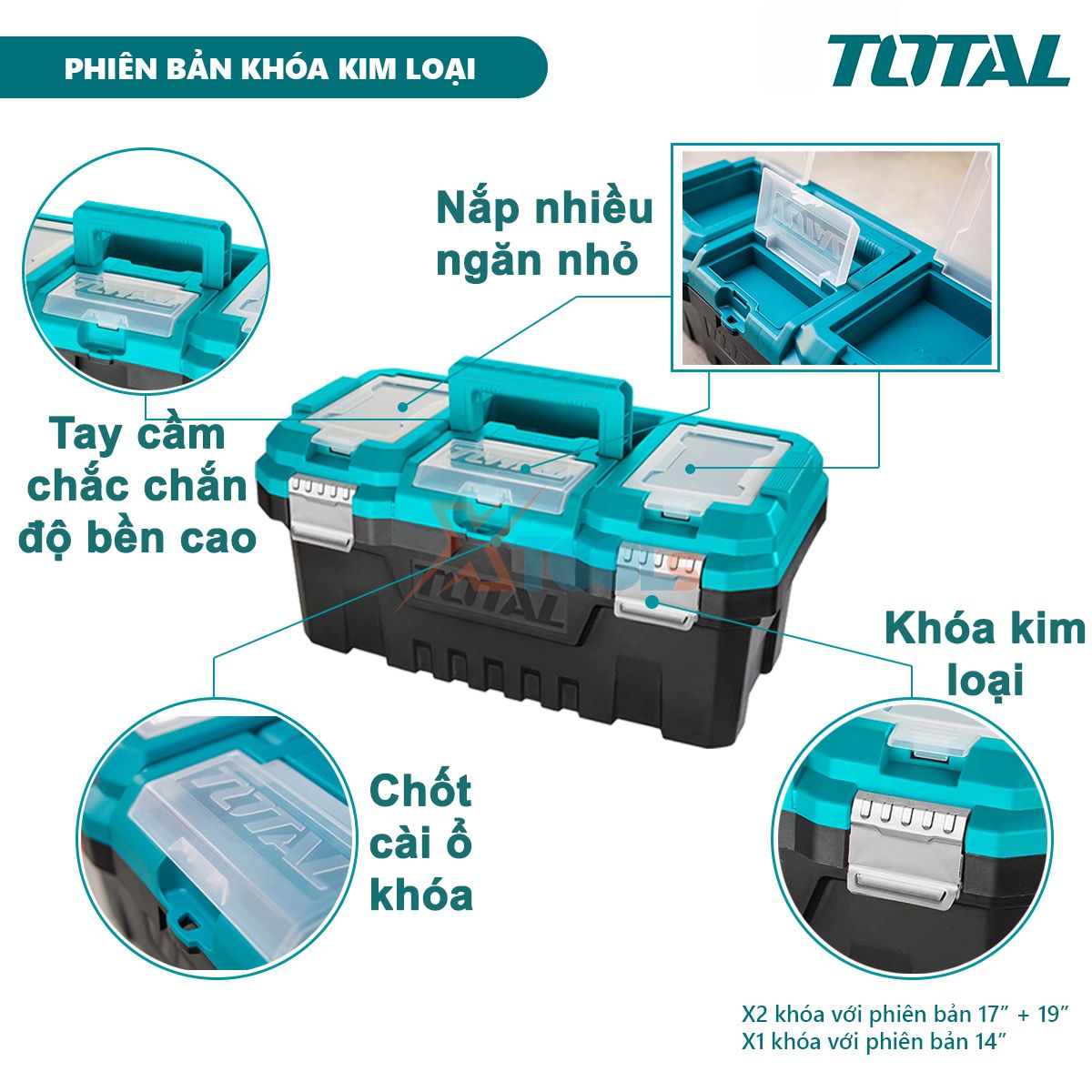 Multi-Function Tool Box total 16-17-20 inch | tool box, tool, Component 5 tank pp high impact resistant, metal lock or iron lock