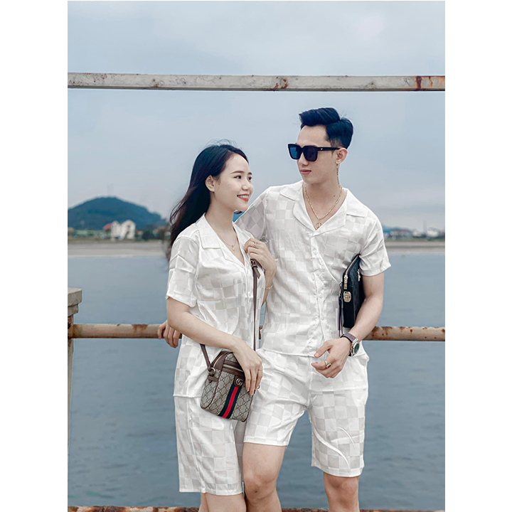 Bộ Đồ Pijama Lụa Cộc Tay Chất Lụa Gấm Cao Cấp