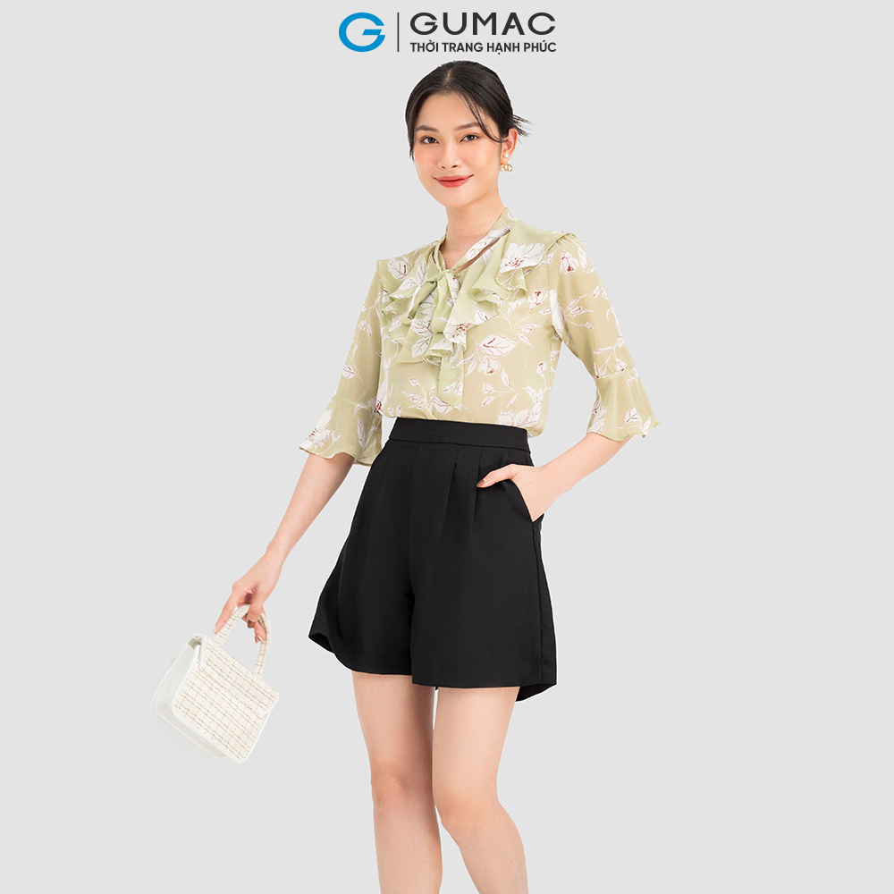 [CHỈ 4-6.4 | TẶNG ÁO THUN ĐƠN 799K] Áo kiểu nữ GUMAC, áo thắt nơ tay loe AC08105