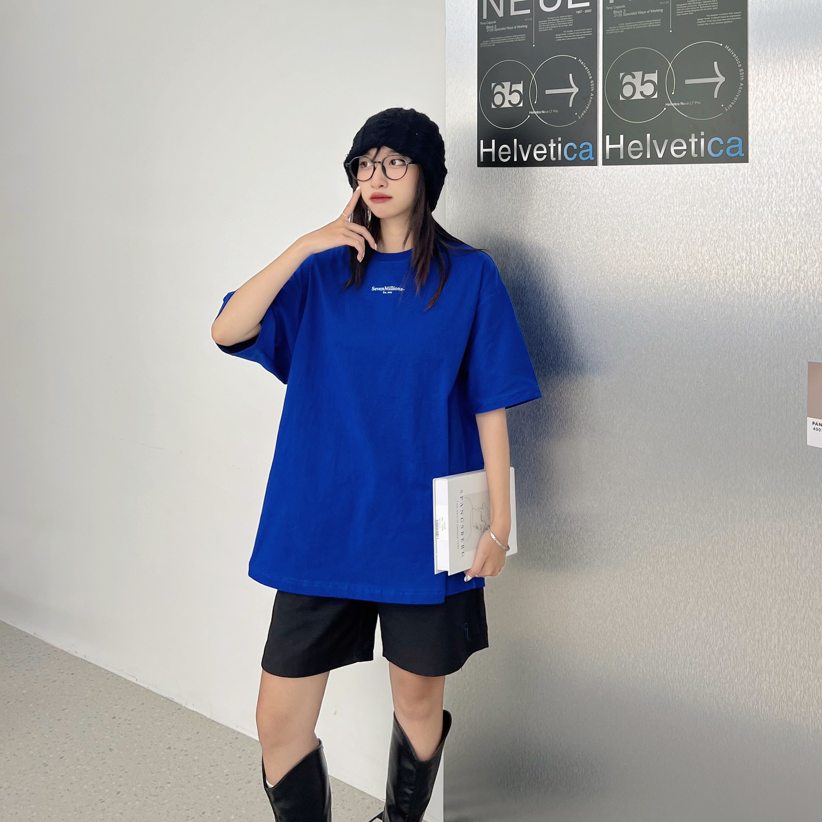 Áo thun basic 7MILLIONS Typo SM chất vải cotton 2 chiều và có 5 màu, form unisex oversize