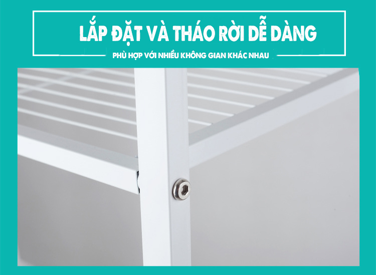 Kệ sắt đa năng 4 tầng  phong cách IKEA (K4T01)