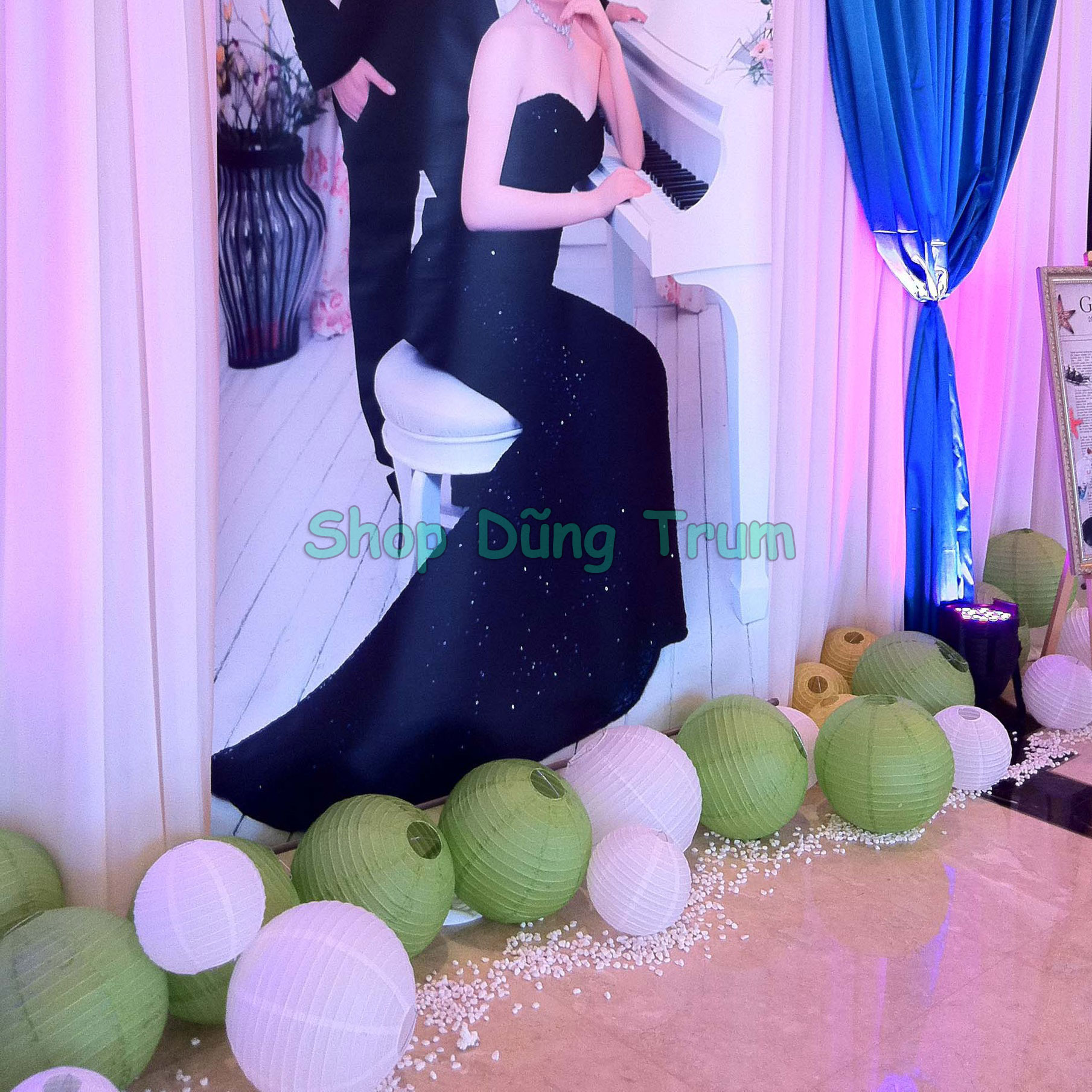 Đèn Lồng Tròn giấy lụa đủ màu sắc trang trí Tết, decor Trung Thu siêu đẹp