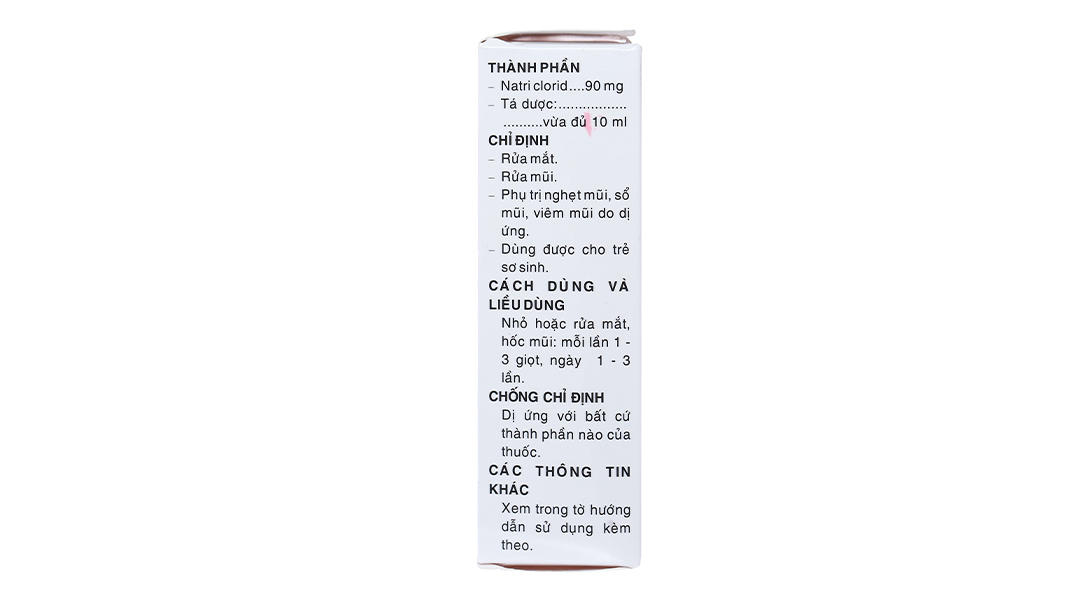 NƯỚC MUỐI SINH LÝ Pharmedic 0.9% vệ sinh mắt, mũi 10ml