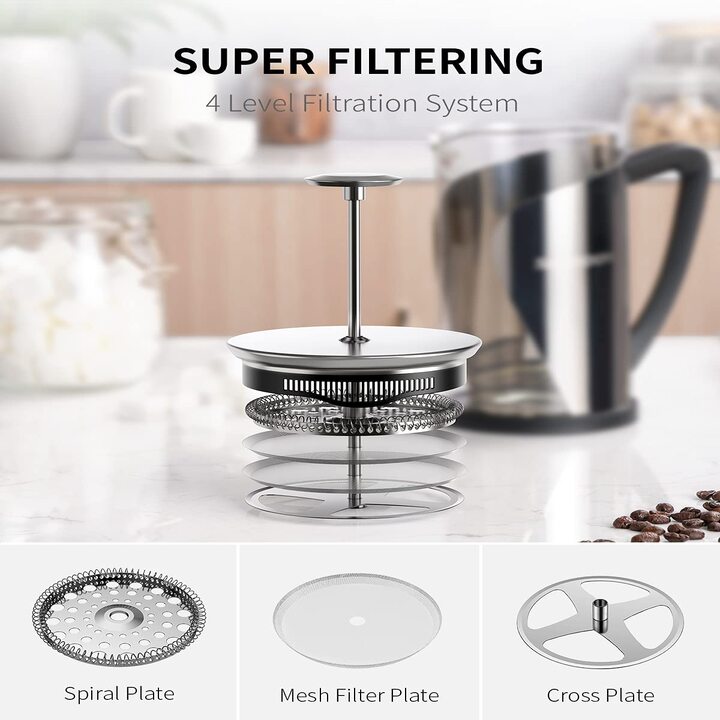 Bình pha cà phê kiểu Pháp French Press Shardor FP515S - Bảo hành 12 tháng