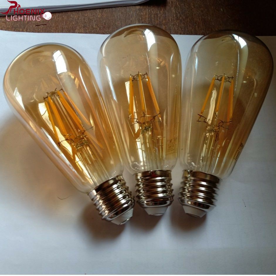 Bóng đèn LED Edison ST64 dimmer vỏ vàng