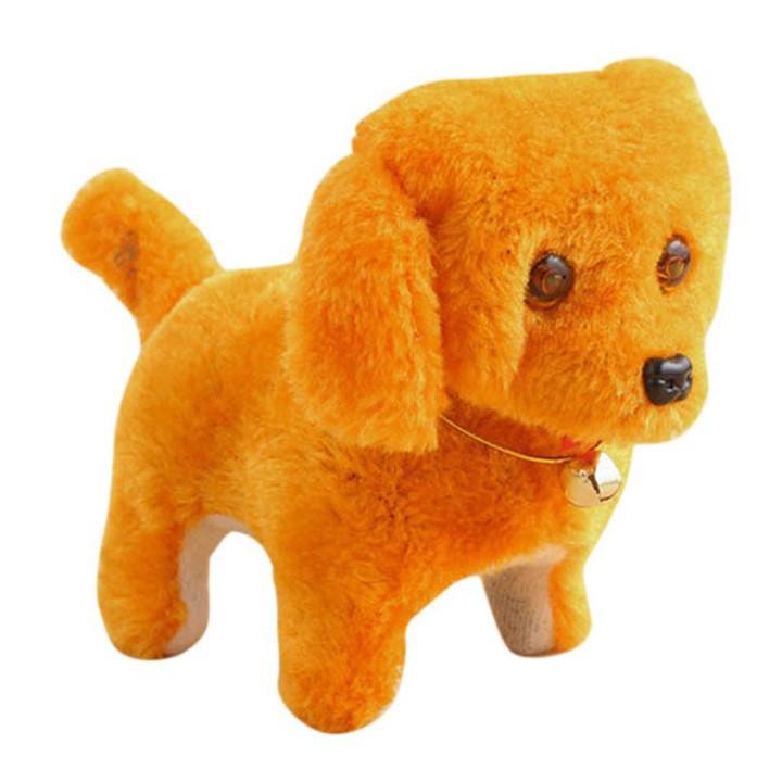 [HCM]Đồ chơi chú chó vàng biết đi và sủa dùng pin có đèn Chất liệu nhựa và kim loại Sử dụng 2 pin AA Thiết kế đáng yêu