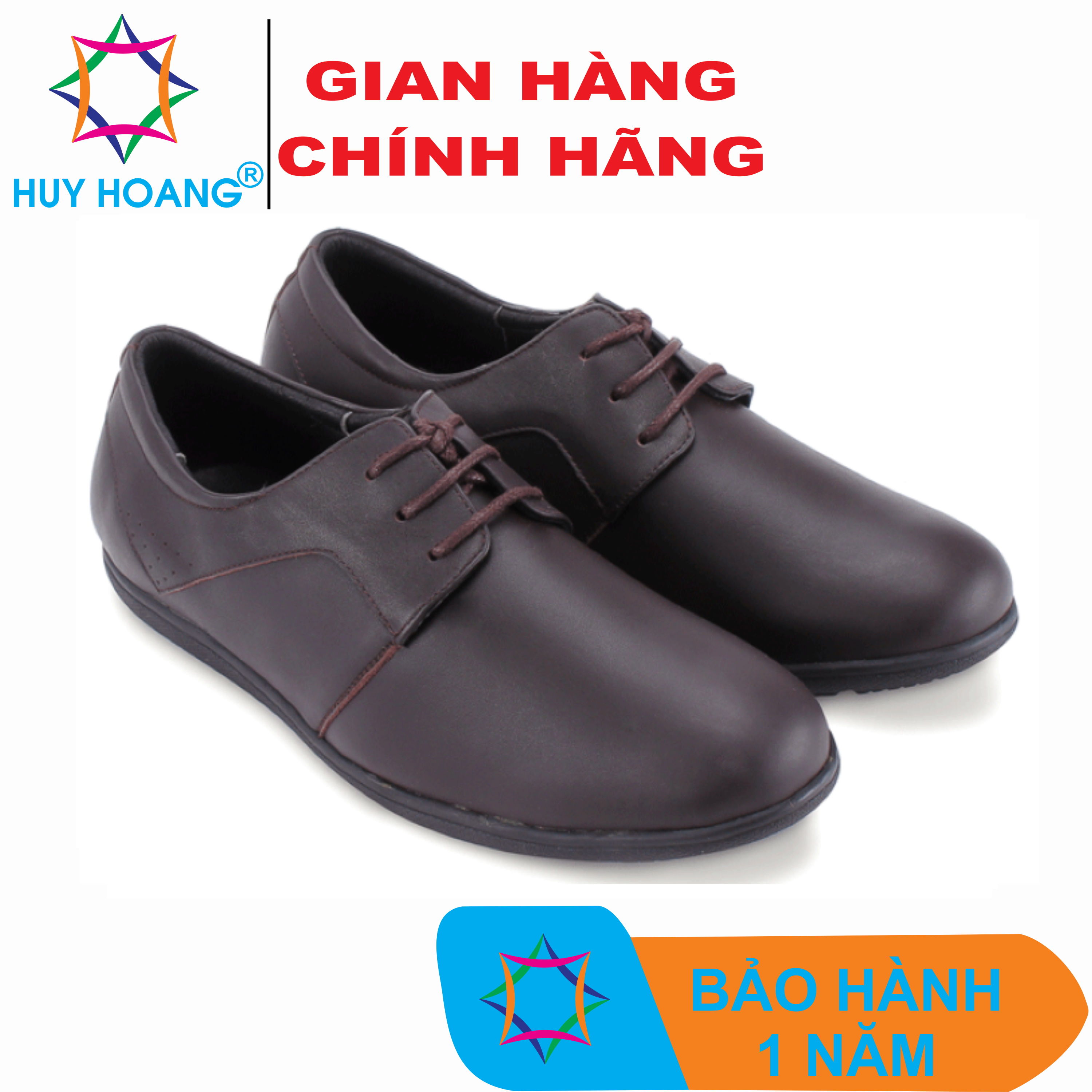 Giày nam thời trang cột dây màu nâu TH7712
