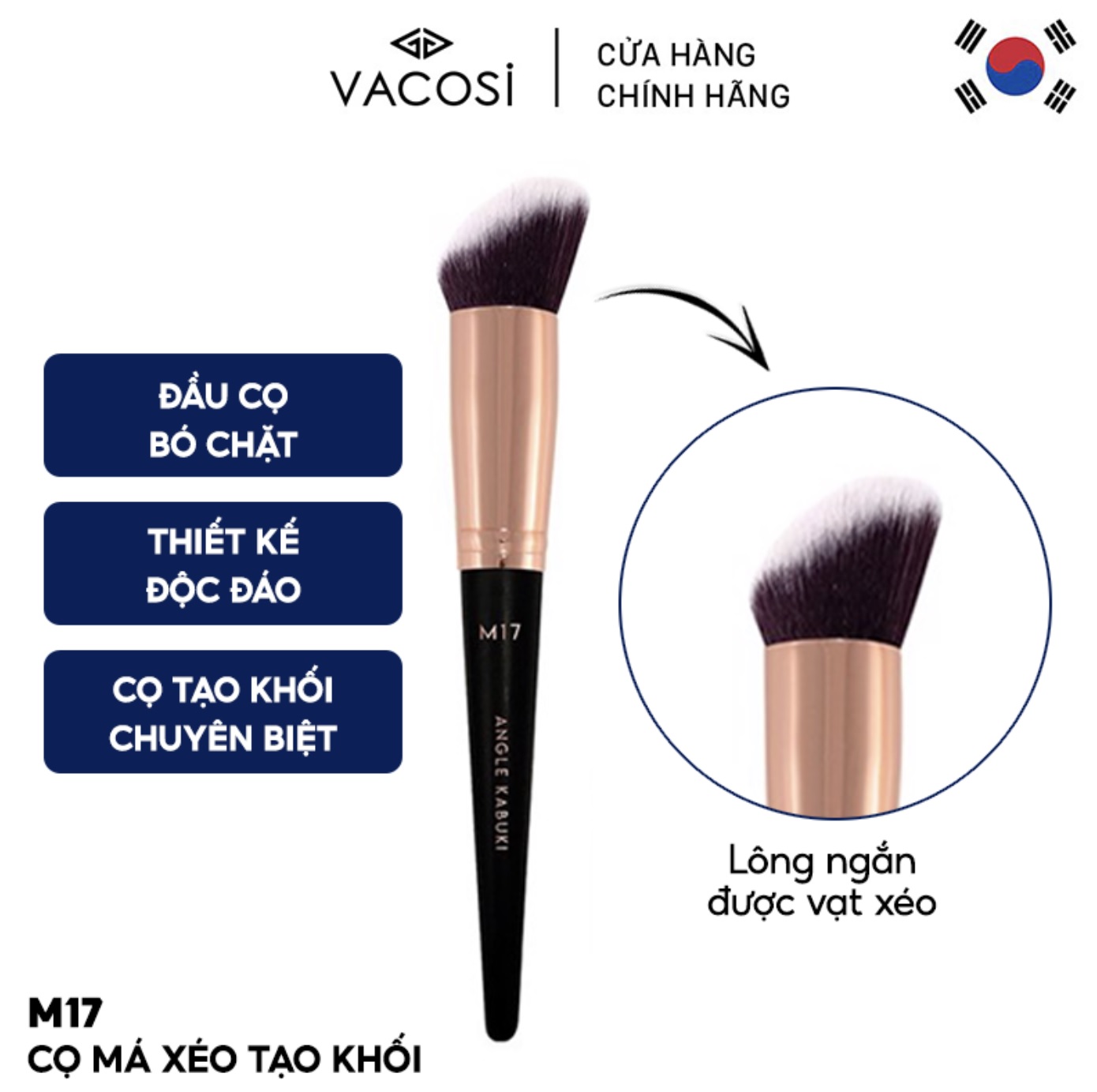 CỌ KHỐI VACOSI ANGLED KABUKI BRUSH M17 (CỌ MÁ XÉO)