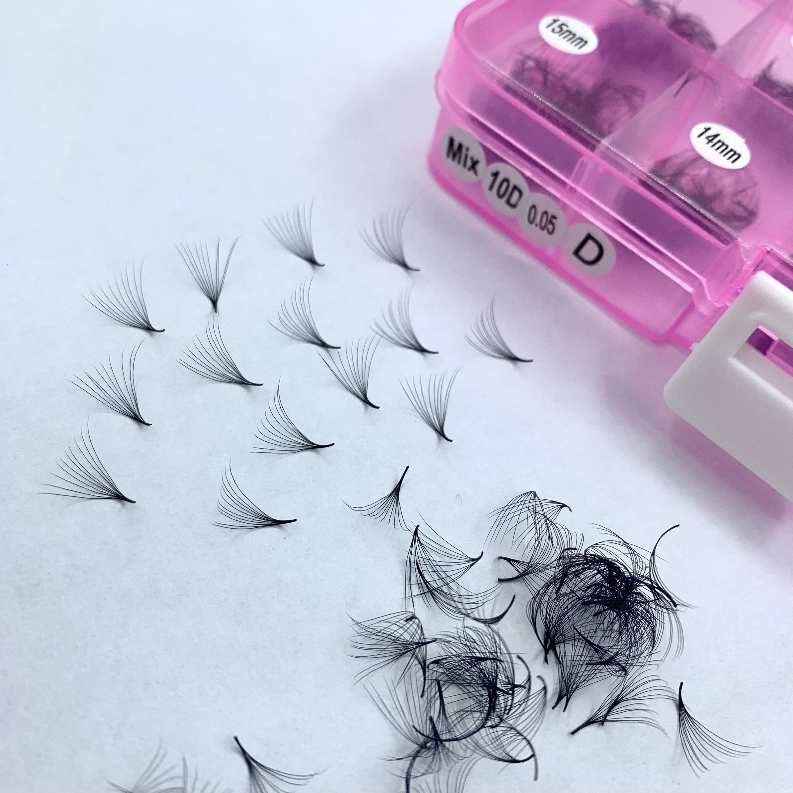 Mi fan 10d độ cong c - d 0.07 - 005 mix size )mm _dụng cụ nối mi_thúy hà
