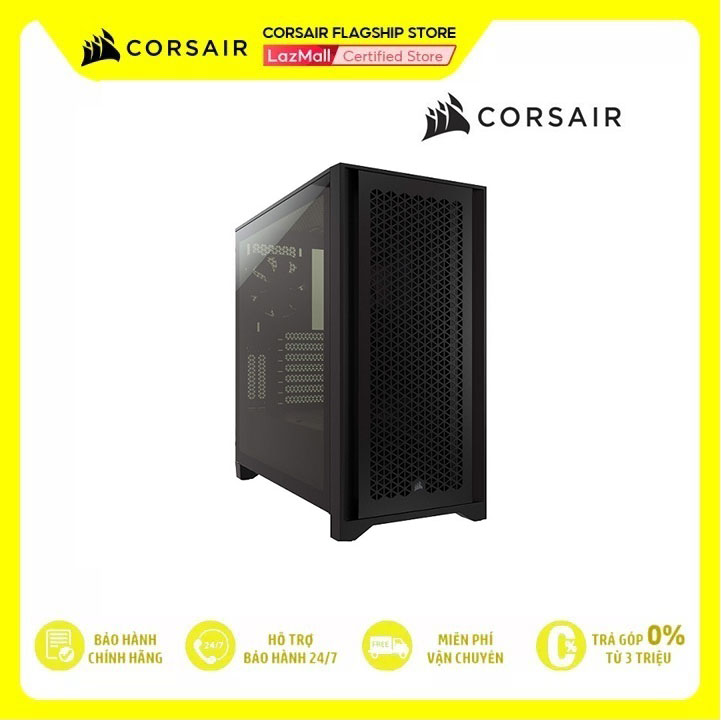 Vỏ máy tính Corsair 4000D AIRFLOW TG - Đen
