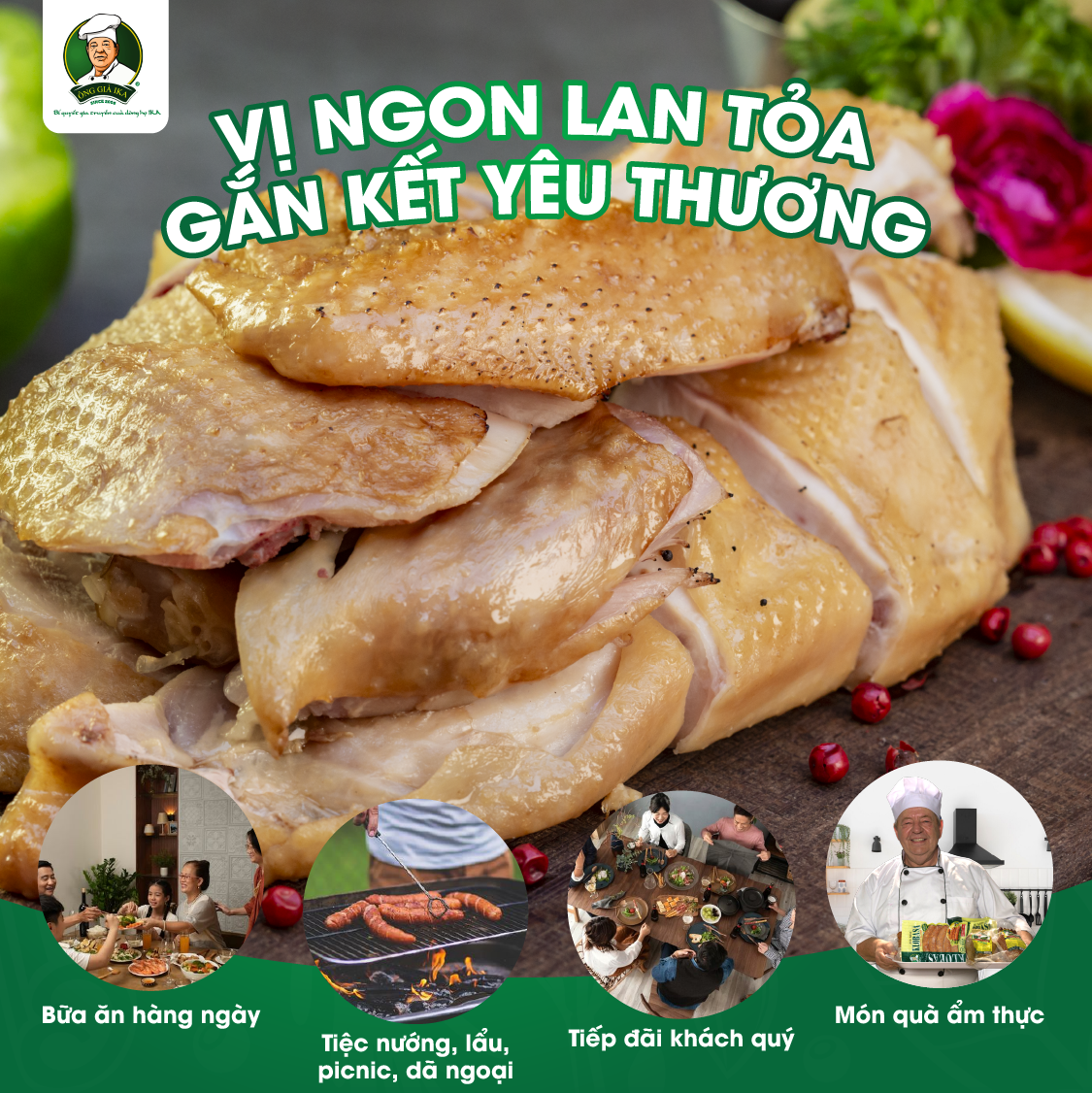 [ Chỉ giao HCM & Hà Nội] Gà hun khói 450g Ông già Ika