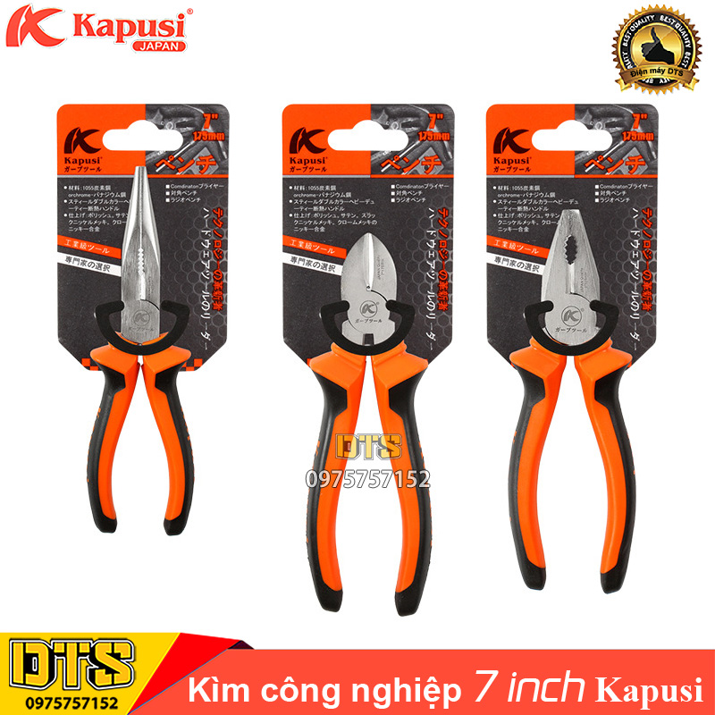 Kìm đa năng tổ hợp công nghiệp kiểu Nhật Kapusi JAPAN 7 inch, hợp kim thép Niken cao cấp, thiết kế tiên tiến tiết kiệm 30% lực bấm, kìm công nghiệp, kìm răng tổ hợp, kềm điện, kìm tổ hợp, kềm cắt, kìm điện, kìm cắt, kìm nhọn