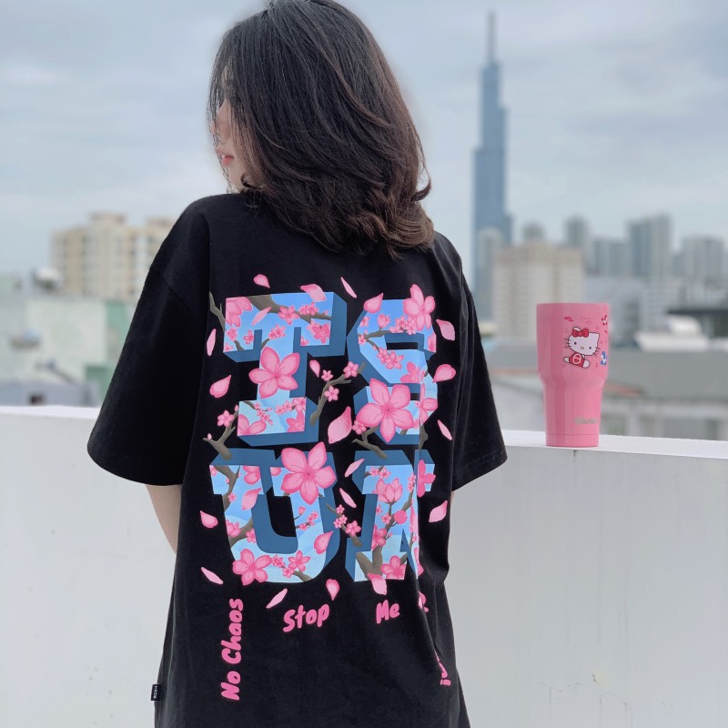 Áo thun TSUN Blossom Flower Tee - Black