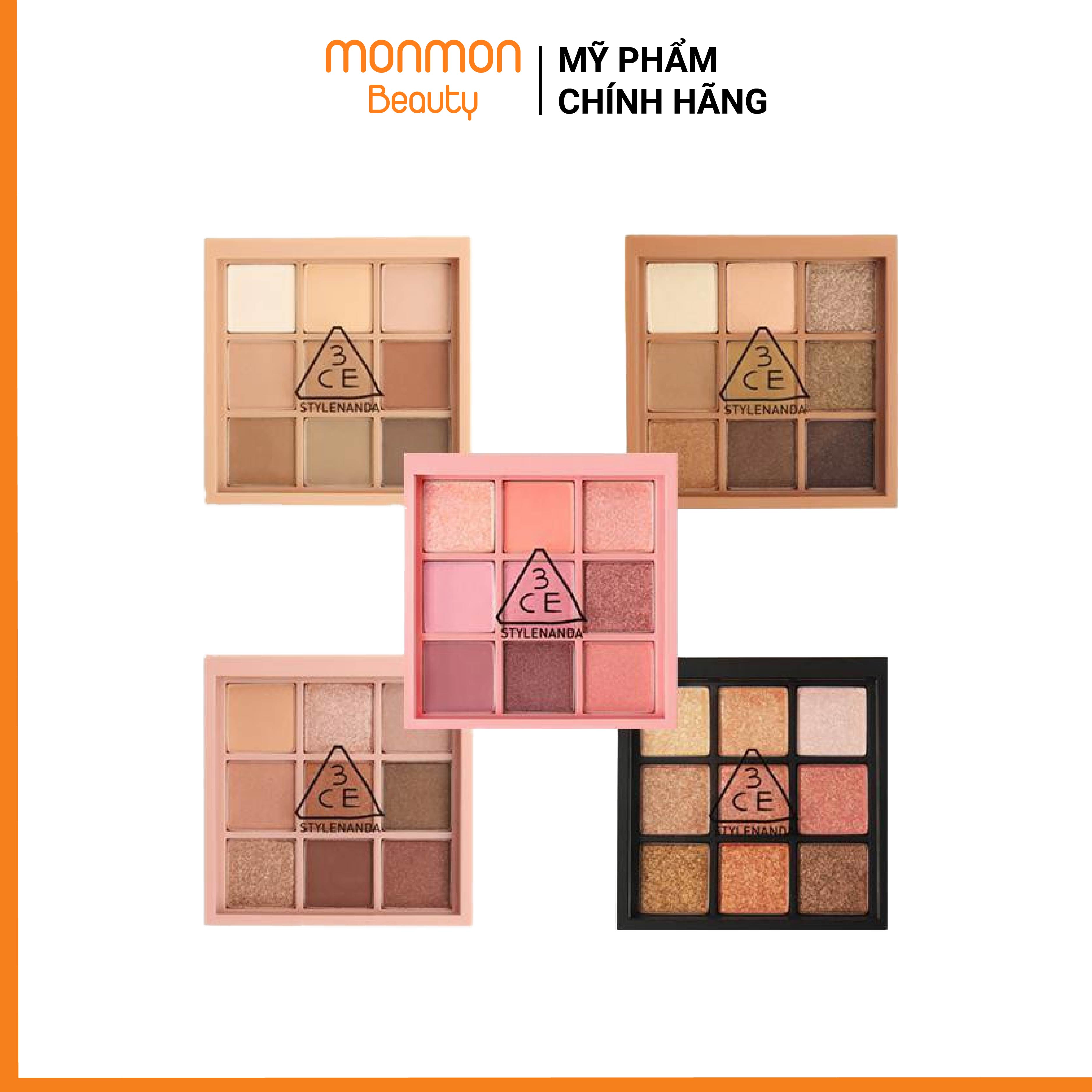 Phấn Mắt 3CE Multi Eye Color Palette, Màu Mắt 9 Ô Có Nhũ (9,5g)