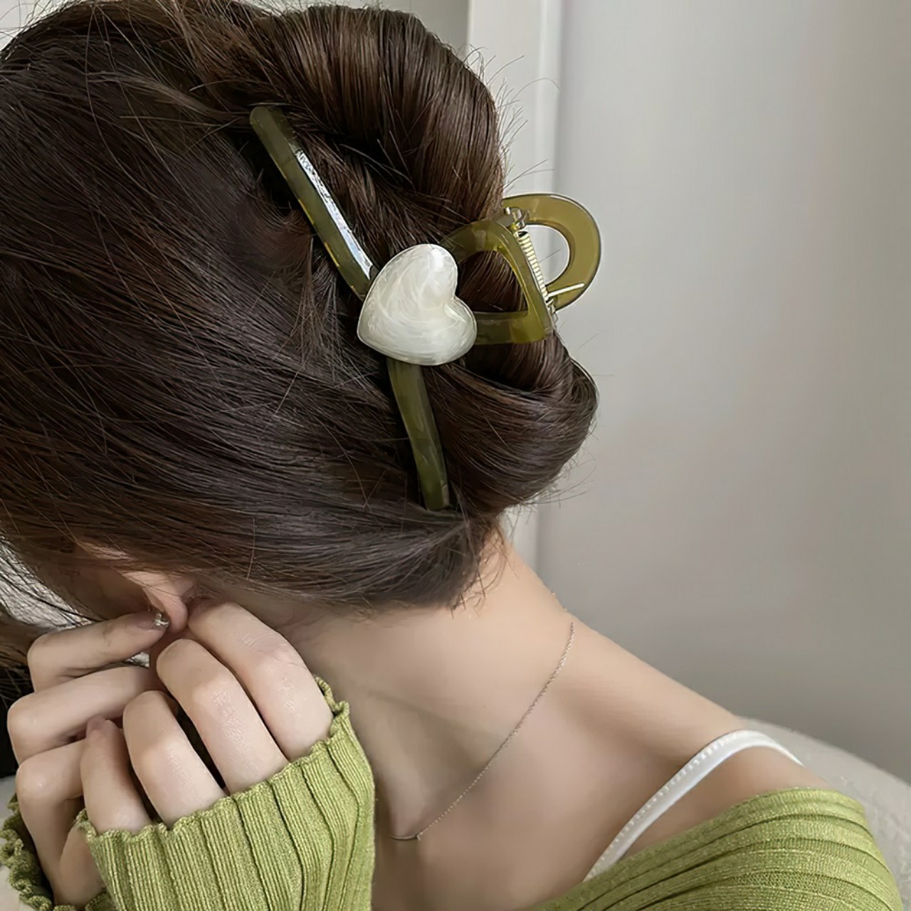 Kẹp tóc dài hình tim , gấp tóc càng cua 11cm