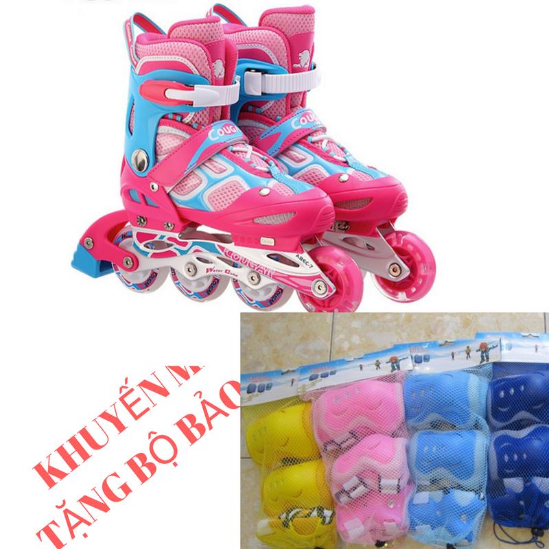Giày Trượt Patin Cougar 835LSG - Có Đèn Tặng Bộ Bảo Vệ (Gối, Khuỷu, Tay)