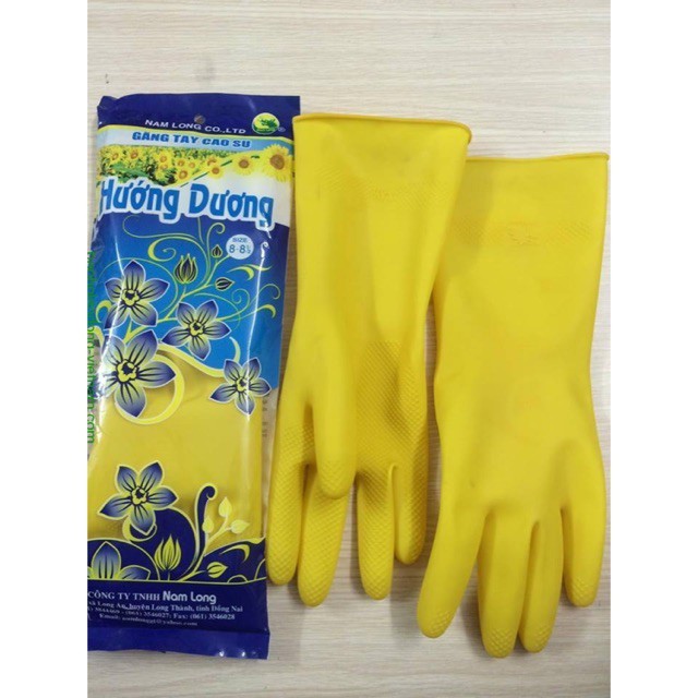 Găng tay, bao tay cao su rửa chén, bát  thương hiệu hướng dương  ( size 8 -8 -1/2 )