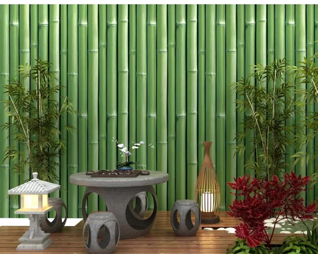 Cuộn 10m decal giấy dán tường cây tre xanh khổ 45cm keo sẵn. Chất liệu PVC, không thấm nước, bền màu, không độc hại. Giấy có sẵn keo chỉ cần lột ra và dán. Tự dán dễ dàng