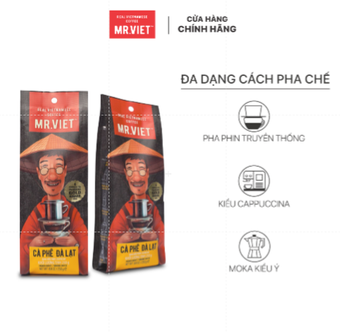 Cà phê Đà Lạt - thương hiệu MR ,VIET (MR.VIET Dalat - Ground Coffee )