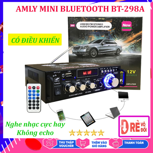 Âmly Bluetooth Mini Nghe Nhac Giá Rẻ - Công Suất SX 2 Kênh 600W, Hỗ Trợ Khe Cắm Thẻ Nhớ, Tự động lọc nhiễu và tạp âm , Âm thanh mượt mà - Âm ly hát karaoke được không - Chỉnh Amly Bluetooth - Yenny