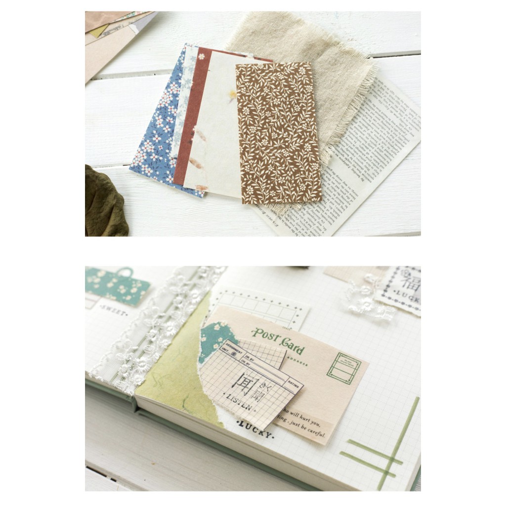 Set 60 giấy nền hoa vintage trang trí sổ