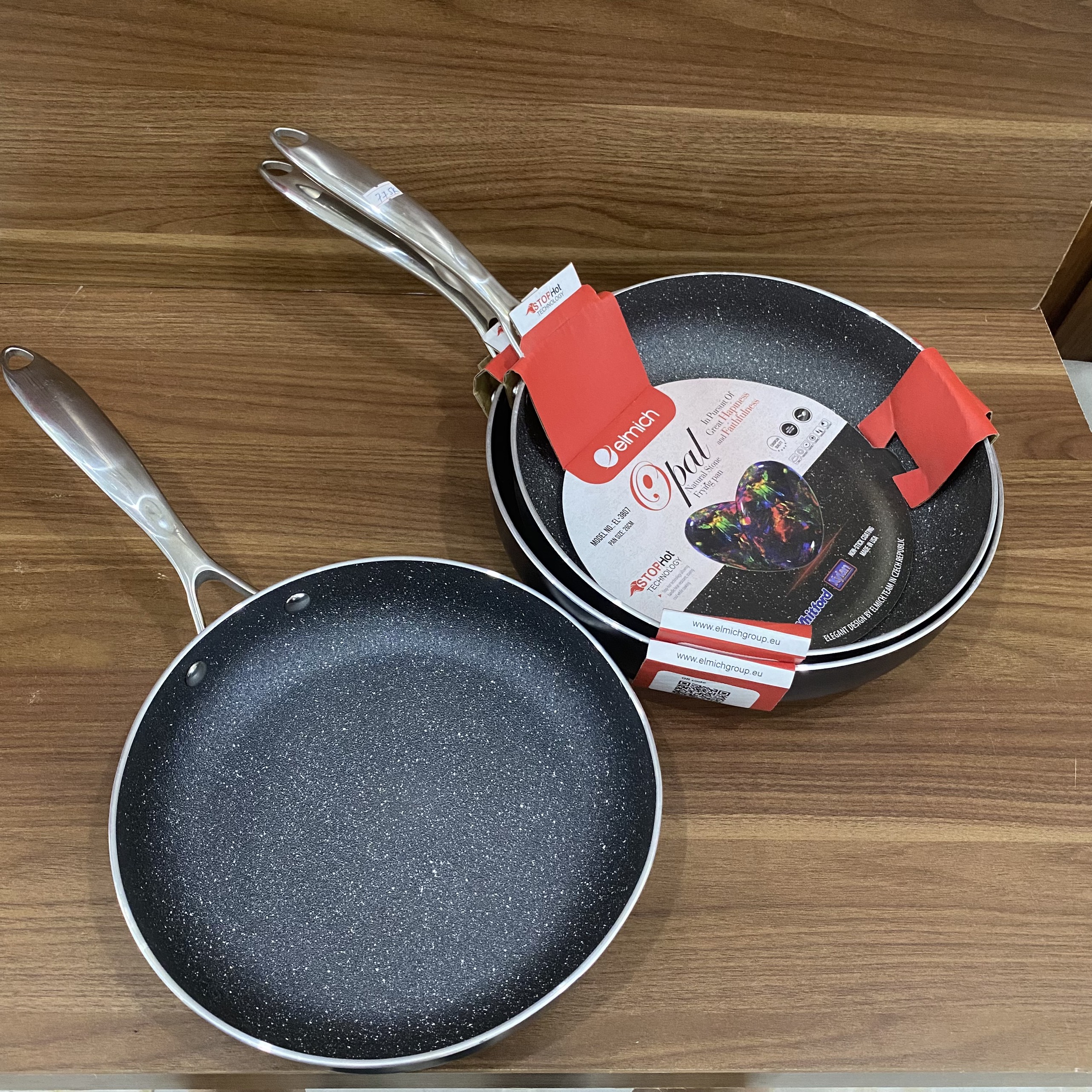 Chảo Chống Dính Vân Đá Đáy Từ Elmich Opal ( Size 20, 24, 26, 28cm)